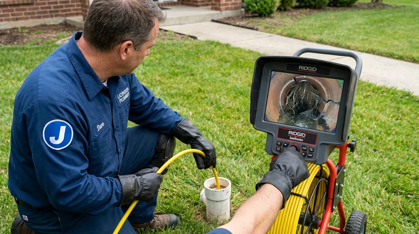 Sewer camera inspection being performed by Johns Plumbing LLC in Clovis